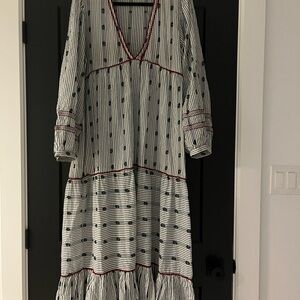 Zara Black and White Long Sleeve Dress